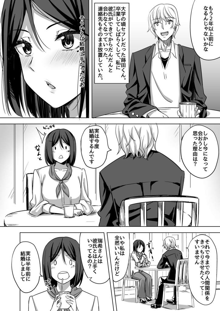 【エロ漫画】夫との体の相性が上手くいかず欲求不満を募らせる巨乳妻…そんなとき元彼から連絡が来てつい欲求不満を爆発させてたが、上手なセックスに満足した浮気アクメ【NOSA：淫乱人妻の浮気日記『昔のセフレ』】