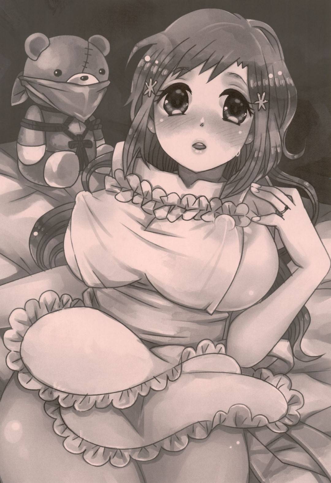 【エロ漫画】帰宅した夫に団地妻プレイをしようと持ちかける巨乳妻…裸エプロンで乳首を吸われて背徳感あるイチャラブ生ハメ中出しセックスでイキまくる！【最終兵器メガネ：ReMarriage！】