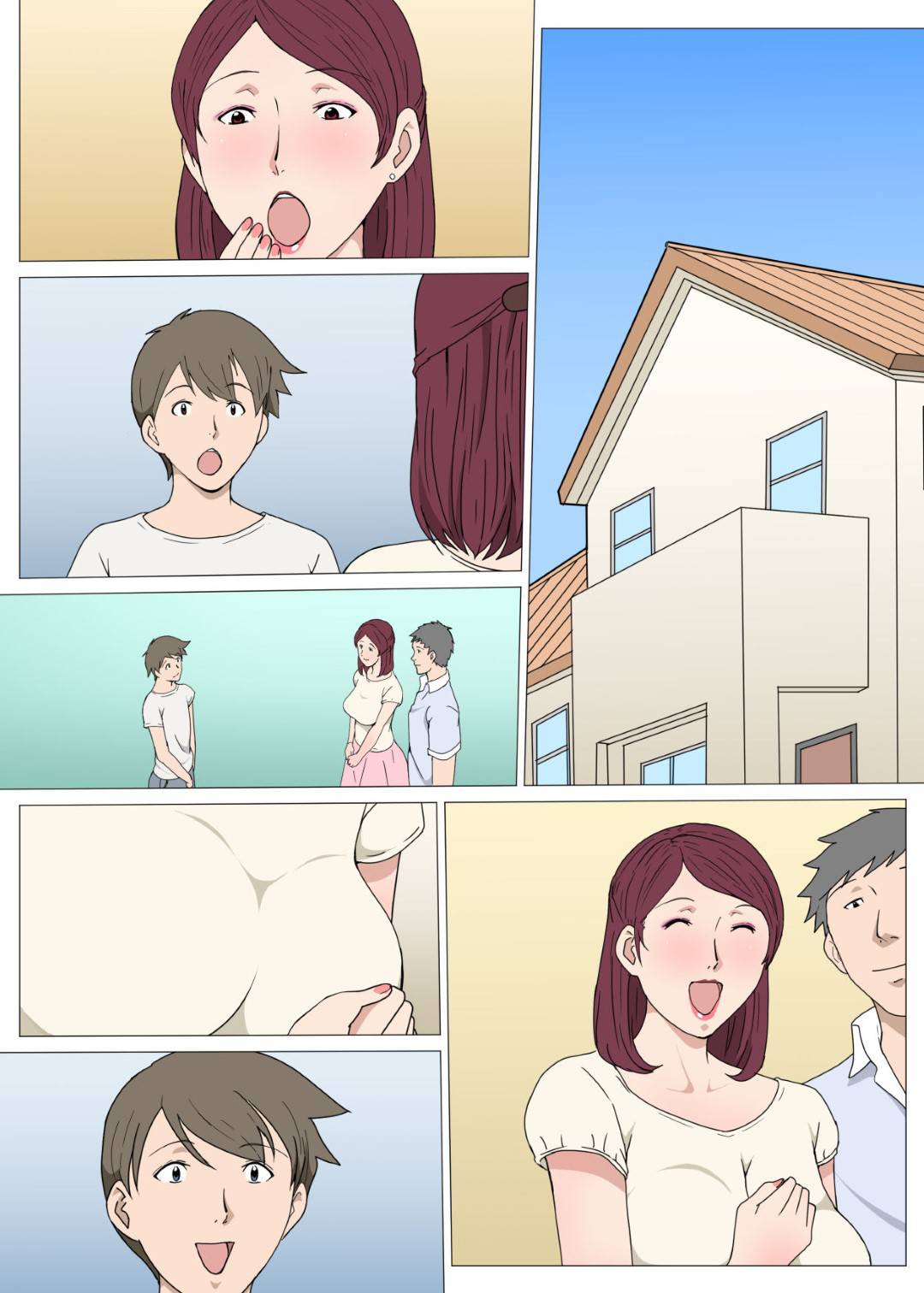 【エロ漫画】夏休みの間預かる息子の友だちを寝ている間にフェラする母親…逆レイプの騎乗位生ハメセックスで筆おろし【Paiれっしゅ：暗黙の了解でおばさんとHした話】