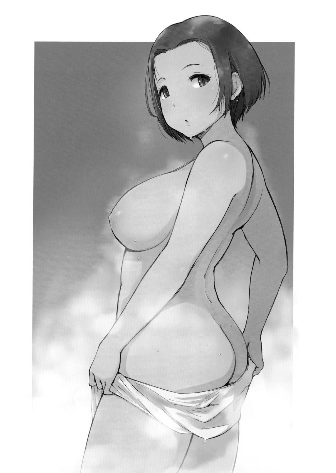 【エロ漫画】夫の出張中義弟と町内のおじさんたちと日帰り温泉旅行に行く天然妻…水着で混浴したら酒に酔ってセクハラされ生ハメ輪姦レイプで連続中出しされてイキまくる【あらくれ：おじさんたちとゆく人妻日帰り混浴露天風呂】