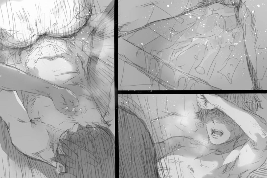 【エロ漫画】夫の浮気相手の彼氏に罰として夫の目の前で同じことをしようと提案された人妻…自宅の寝室で夫の見ている目の前で連続生ハメセックスしまくり見せつけるように中出し同時アクメする【小松菜サラダ：べた惚れ妻】