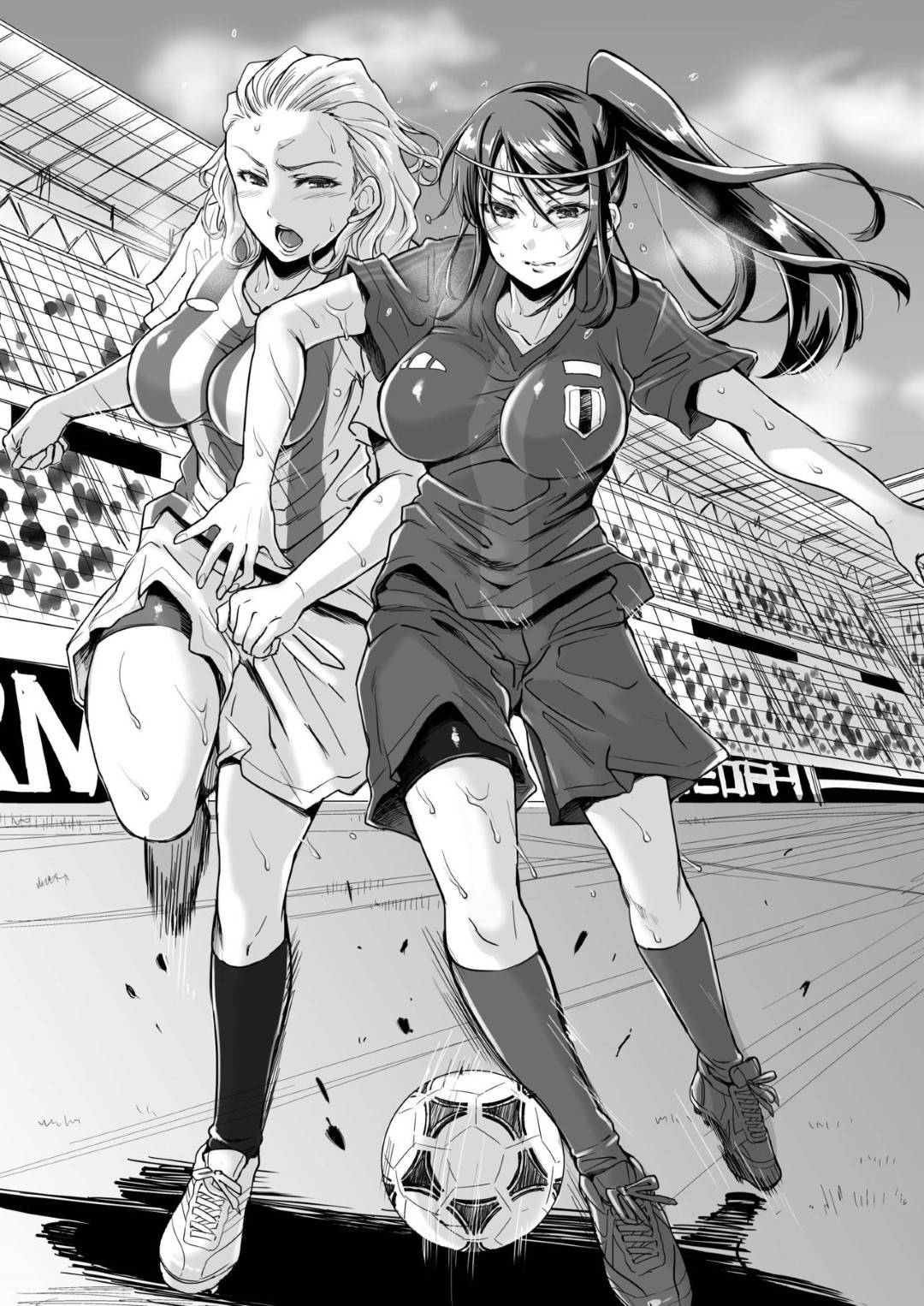 【エロ漫画】夫とともに夫婦でプロサッカー選手のアスリート妻…試合でレギュラーに入れない息子のために少年サッカーチームの監督にレイプされ生ハメ中出しセックスで寝取られアクメし性奴隷堕ち【あまやかん：アスリート母永峰青葉】