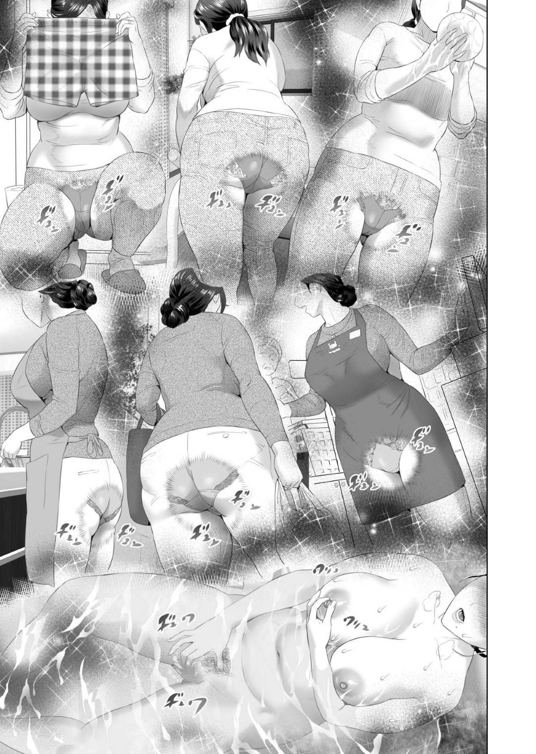 【エロ漫画】息子に欲情してバイブオナニーを見せつけ誘惑する熟女母親…寝ているふりをして夜這いを誘い生ハメされてザーメンをぶっかけられる【灰司：近女誘惑 息子を夜這いに誘う母 編】