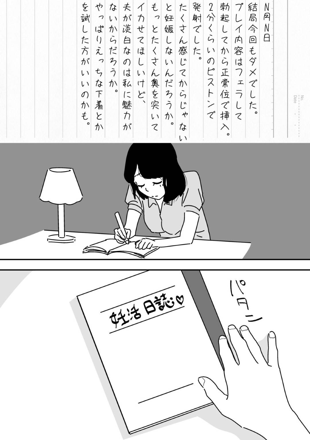 【エロ漫画】夫との妊活が上手く行かない人妻…SNSで精子を提供してくれるエリート男子たちと妊娠するまで浮気セックスしまくり淫乱快楽堕ち【よい子ブックス：妊活日誌】