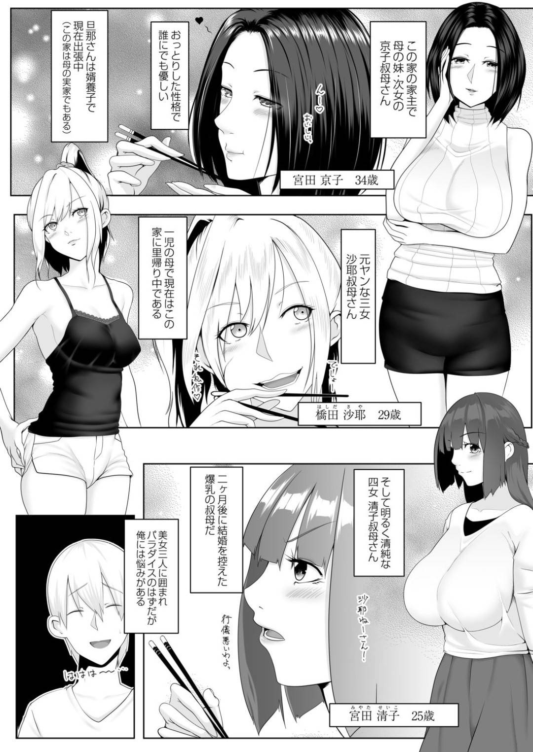 【エロ漫画】親戚の若い男を誘惑しちゃう欲求不満な巨乳の人妻。パイズリでイカせるとエロ下着で夜這いしていちゃラブセックスで中出しアクメ堕ちしちゃう