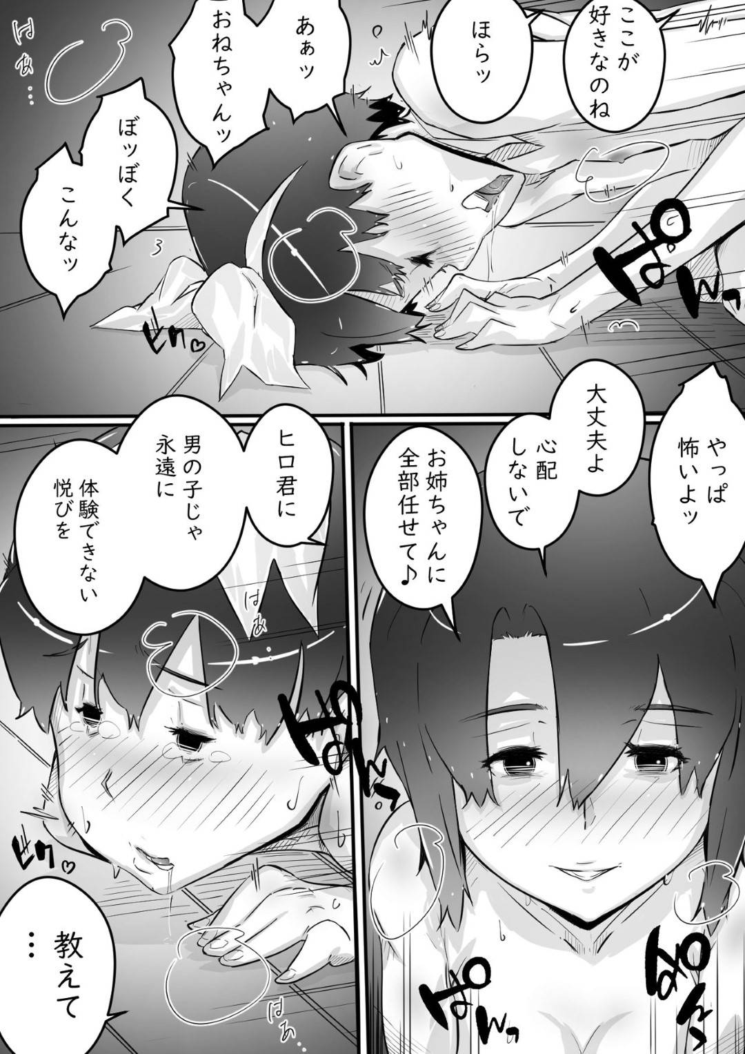 【エロ漫画】女装された男の娘と鬼畜すぎるど変態なお姉ちゃん…ディルドをつけた鬼畜お姉ちゃんに逆レイプのフェラを強要されちゃってど変態なアナルセックスをバックでされちゃう！【ヒレカツ：姉との日々 part-II -発芽の季節編-】