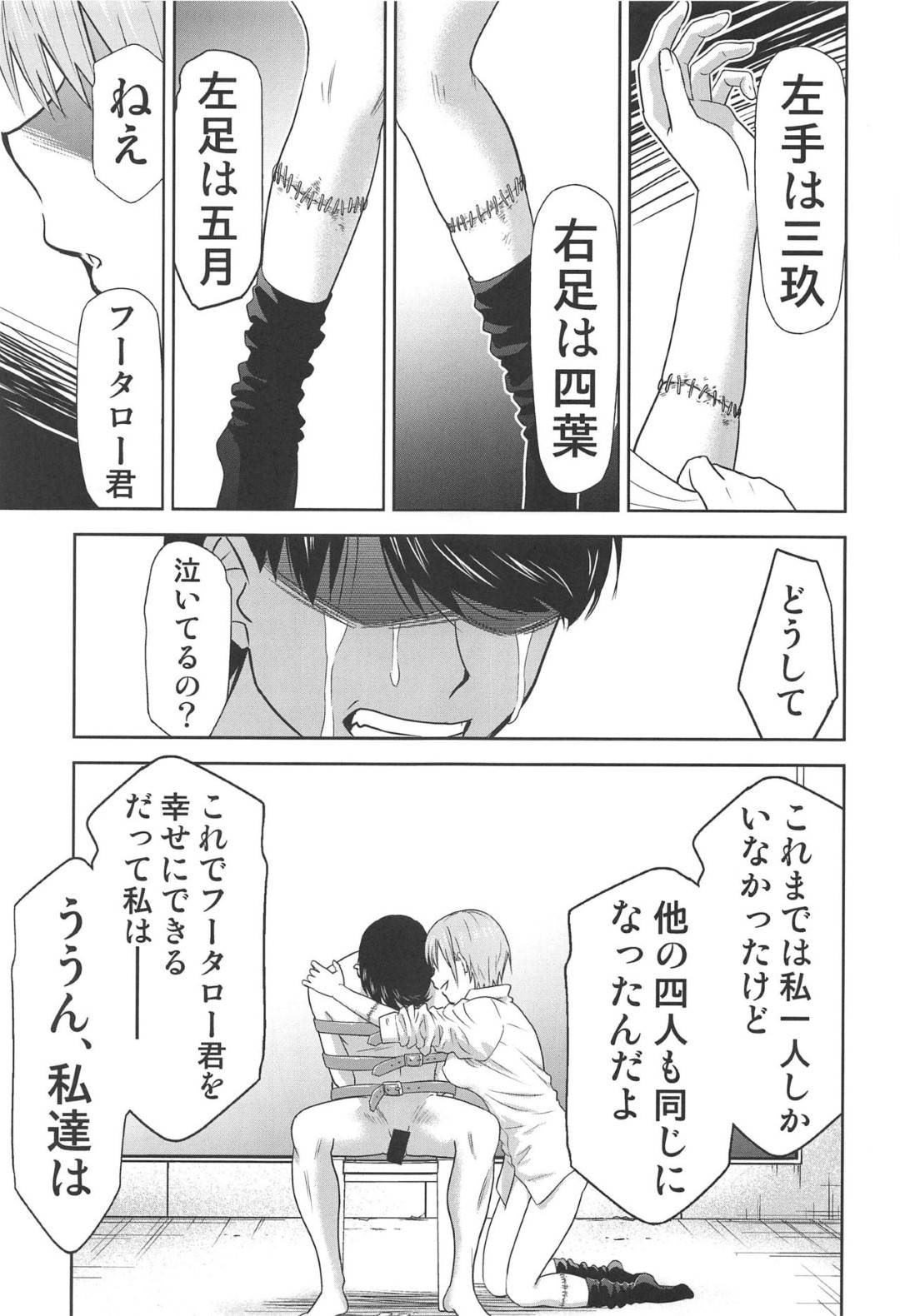 【エロ漫画】家賃が払えず売春しちゃう美少女の姉妹たち。フェラしたりアナルセックスで集団レイプされまくりトロ顔で中出し絶頂しまくる