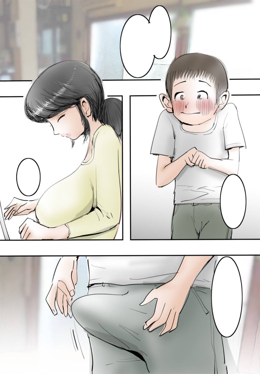 【エロ漫画】エッチな願いを叶えてくれるムッツリスケベな母親。フェラしたり乳首責めされちゃってトロ顔で中出しセックス