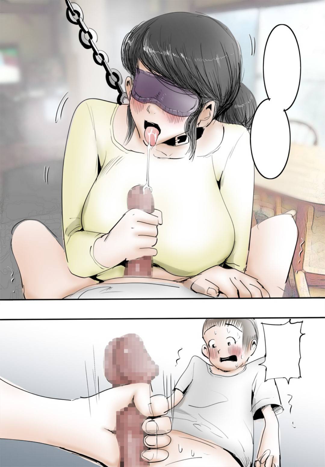 【エロ漫画】エッチな願いを叶えてくれるムッツリスケベな母親。フェラしたり乳首責めされちゃってトロ顔で中出しセックス