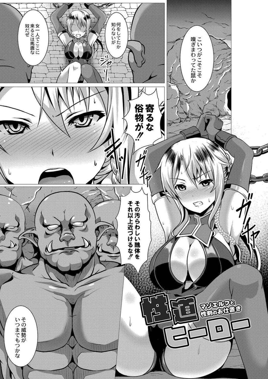 【エロ漫画】助けてくれた戦士に発情しちゃうドMでツンデレなエルフ…逆レイプにイチャイチャと中出しセックスでトロ顔になっちゃう！【西園寺ぽるぽる：性道ヒーロー マゾエルフと性剣のお仕置き】