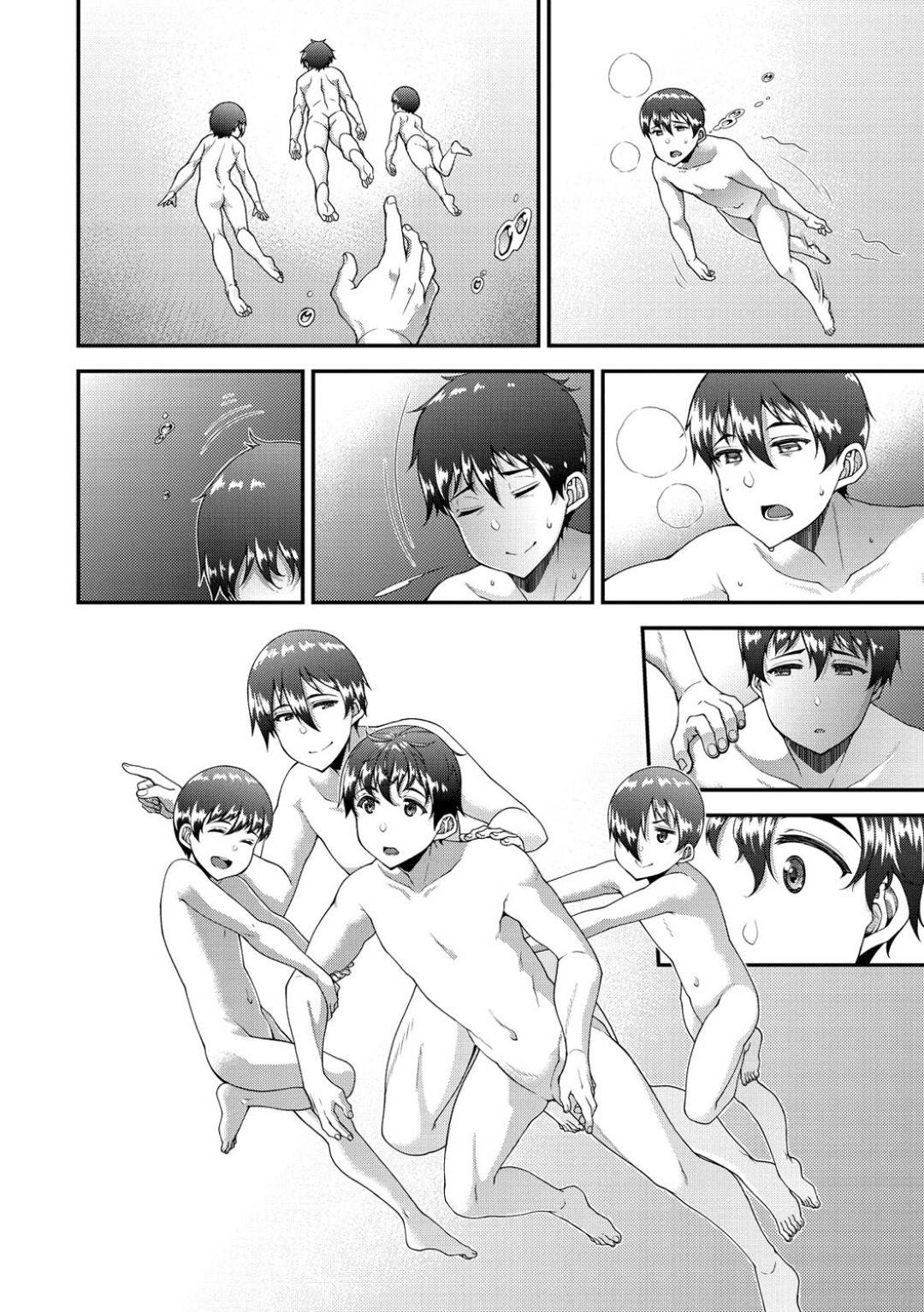 【エロ漫画】夫とその兄弟とセックスしちゃうグラマーな人妻…イチャイチャとトロ顔の中出しセックスしちゃう！【皐月芋網：ツマフェス～最終夜～】