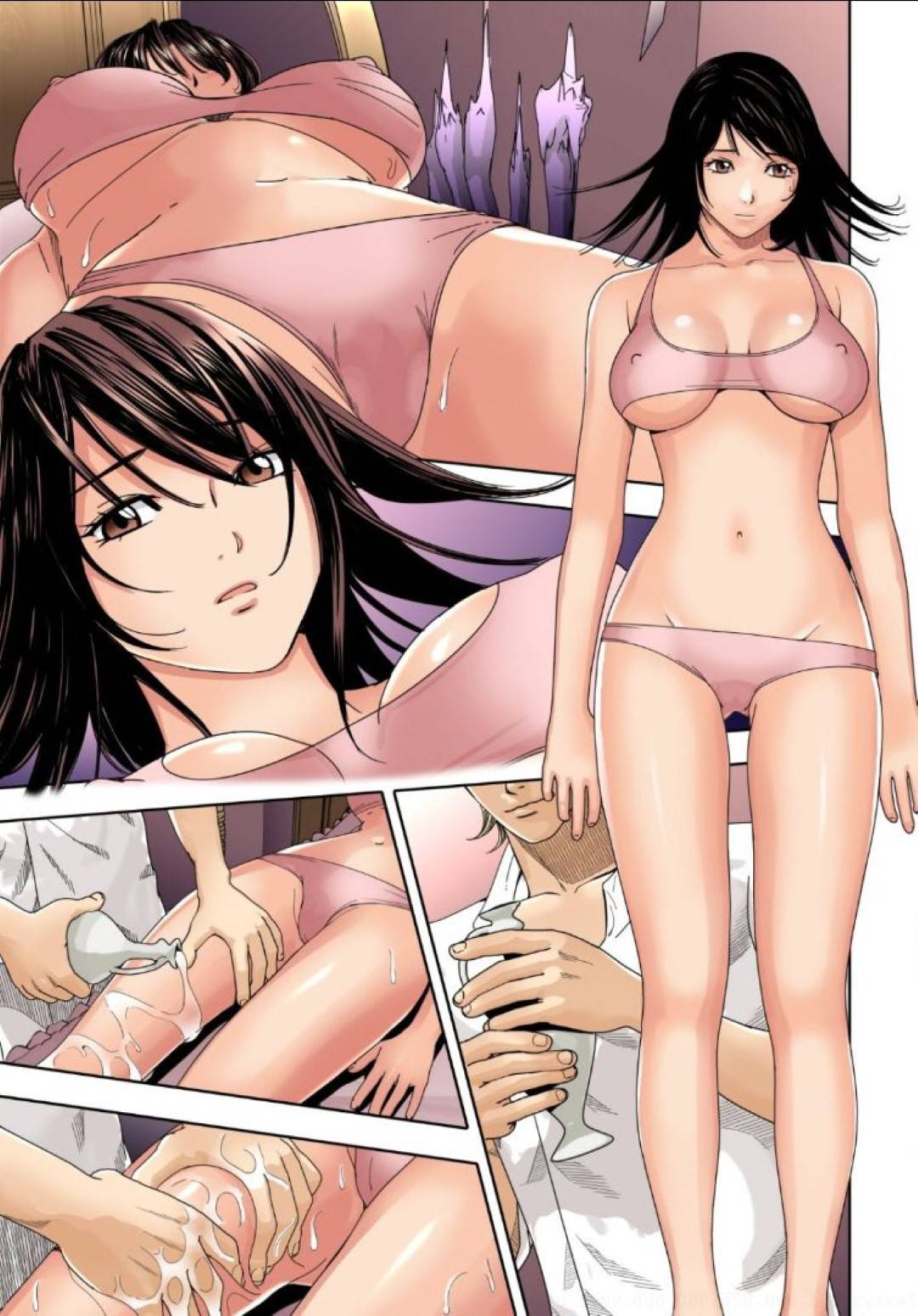 【エロ漫画】イケメンの男のマッサージ師に調教されちゃうムッツリスケベな人妻…乳首責めされたりトロ顔に寝取られちゃう！