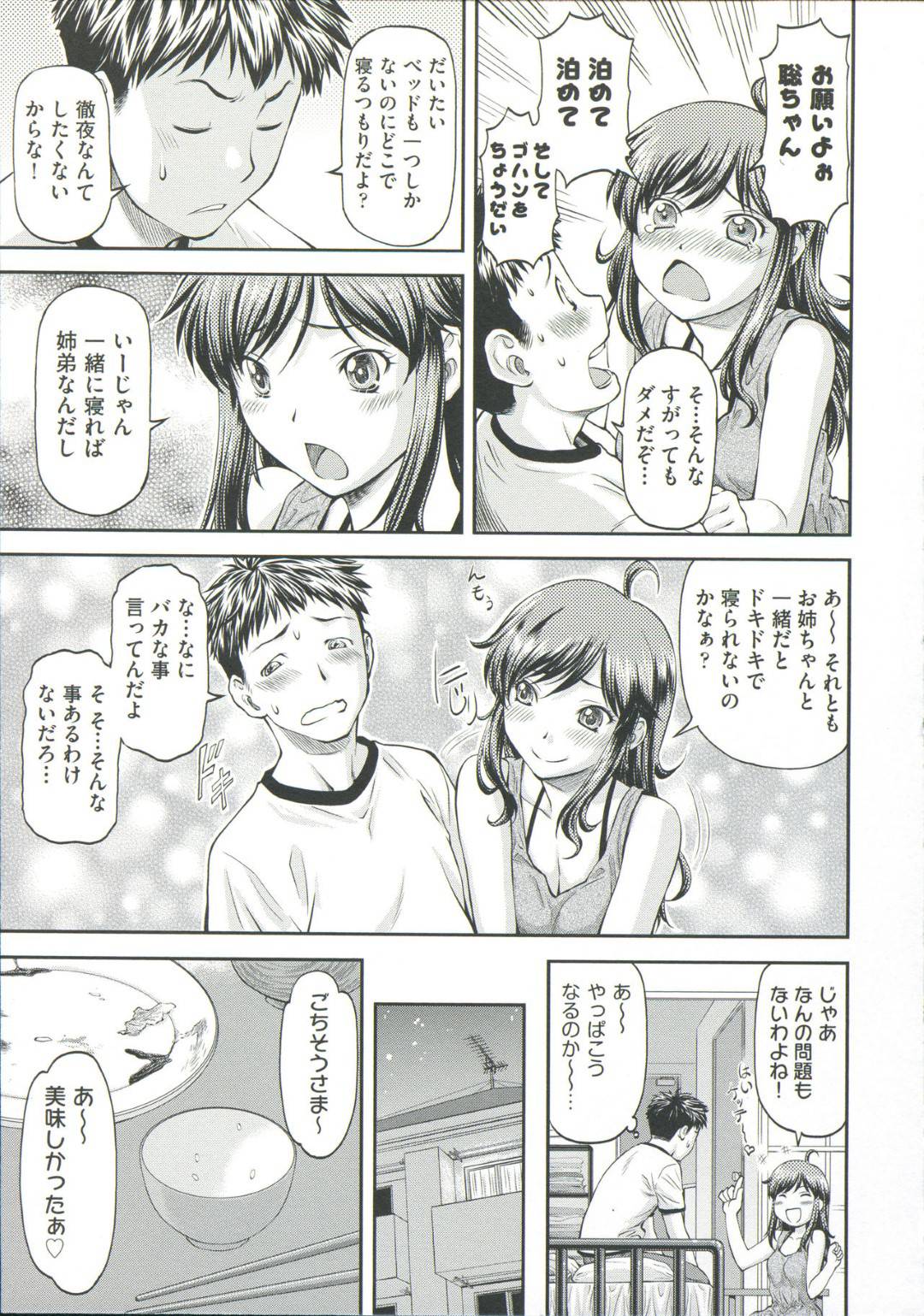 【エロ漫画】弟の部屋をピッキングしていた巨乳姉…帰宅した弟に怒られたが泊めてほしいとお願いしてその夜近親相姦をする！【流一本：シスブラ】