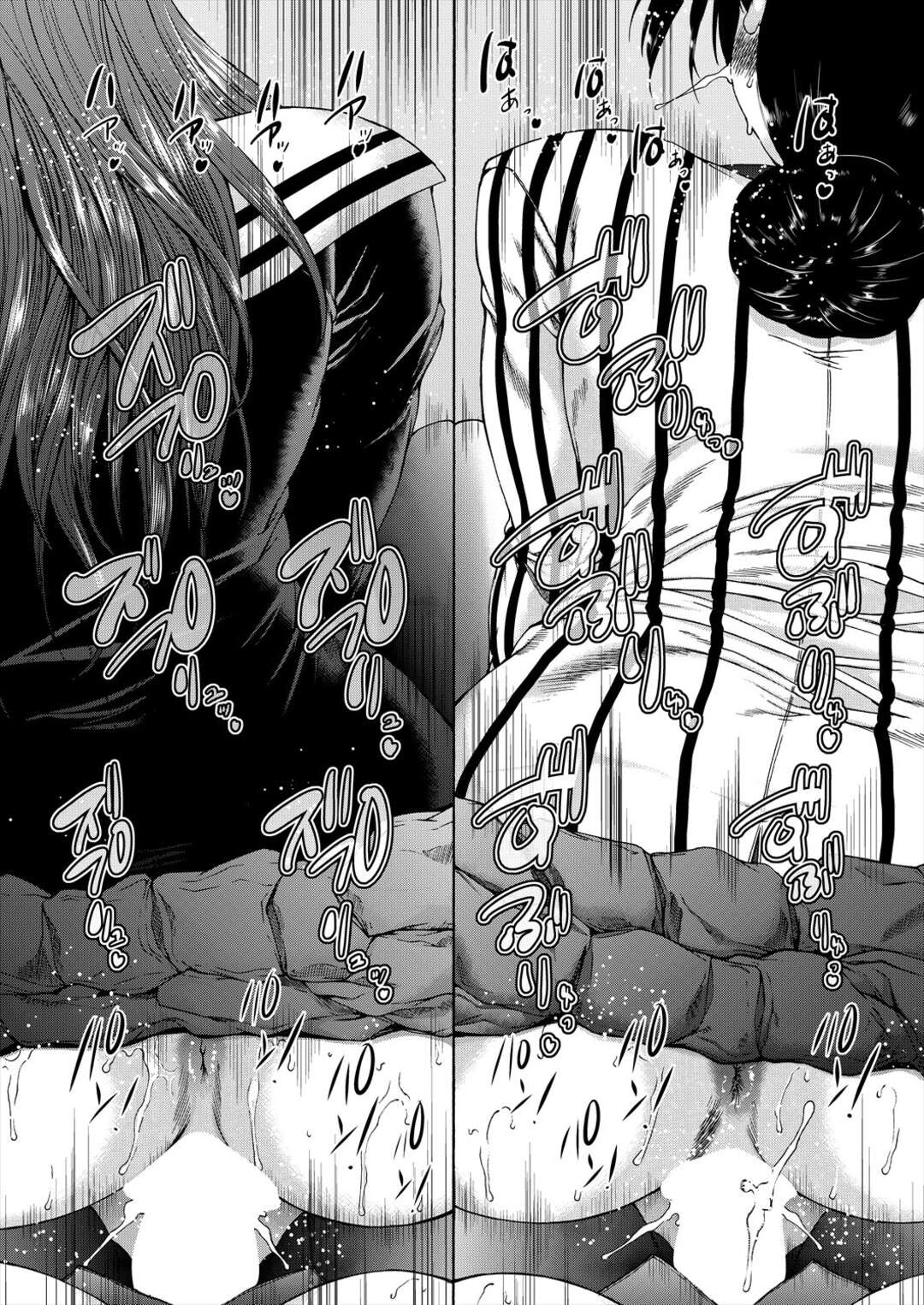 【エロ漫画】学校で襲われちゃうエロかわいいふたなりの美女とビッチな美女…イチャイチャとトロ顔セックスで集団セックスしちゃう！【和原ヨウ：学校はふたなりの僕のハーレム 最終話】